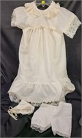 vintage Christening gown, hat see note
