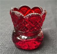 2.5” small red glass has marking w