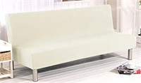 Opened Maxijin white velvet futon cover, fits