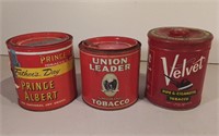 Three Vintage Tobacco Cans