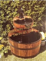 Water Barrel Fountain 23" 2 Tiered
