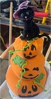 Fiber Optic Inflatable Cat On Pumpkins