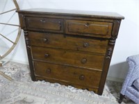 5 DRAWER PINE CANADIANA BONNET CHEST