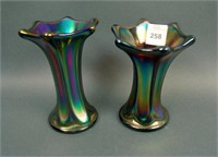 (2) Imperial Miniature Morning Glory Swung Vases –