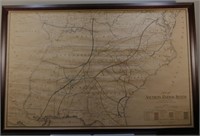 Framed map of Southern Railway Systems