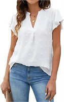 Women's V Neck Ruffle Top