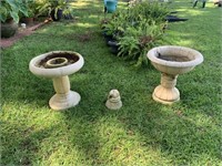 (2) Cement Bird Baths