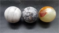 2 Marble & 1 Agate Spheres
