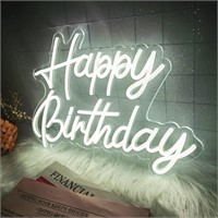 $43 Happy Birthday Neon Sign Reusable White LED