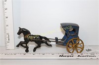 Cast Iron Horse & Cart Hansom Cab