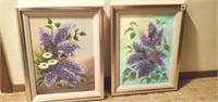 Pair of Lilac paintings 20"X15"