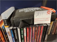 Shelf of CDs and digital media