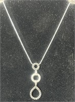 Sterling Silver Necklace w/Circular CZ Pendant