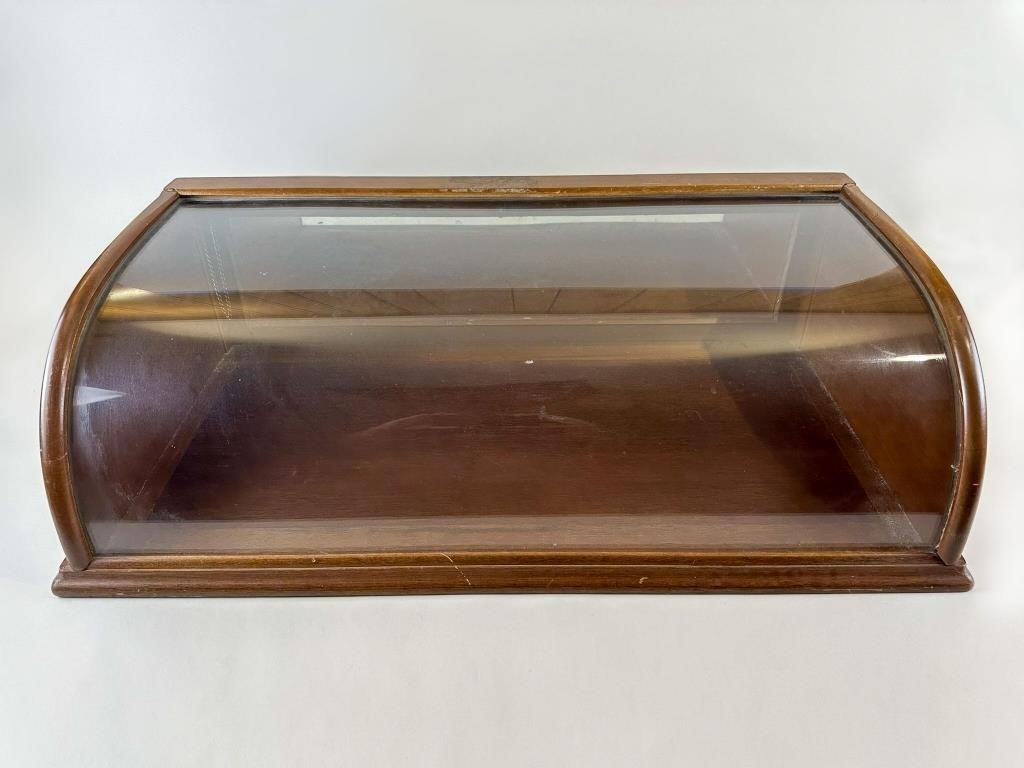 Curved-Glass Wood Display Case