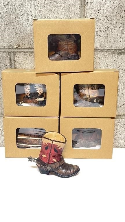 Set of 6 Western Decorative Boots