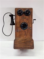 Oak Northern Electric Crank Wall Telephone