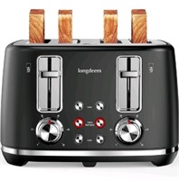 LONGDEEM Retro 4 Slice Toaster with Stainless Stee