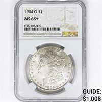 1904-O Morgan Silver Dollar NGC MS66+