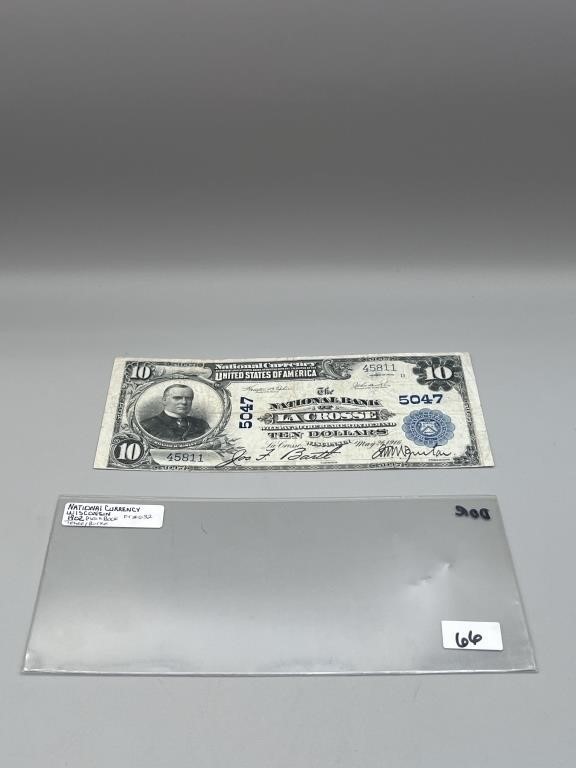 Rare 1902 $10 La Crosse, Wisconsin Note