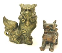 Chinese brass temple dog figure