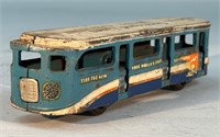 Antique Cast Iron Trolly Bus NY Worlds Fair Toy