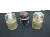 3 Antique Glass Insulators