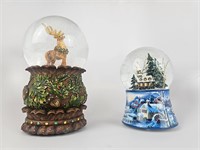 Pair of Musical Snow Globes
