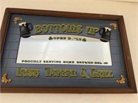 Bottoms up Irish Tavern and grill mirror decor  -