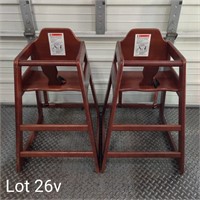 2x Lancaster Mahogany Wood High Chairs
