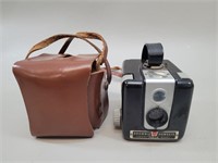 1950's Kodak Brownie Hawkeye camera with Leater