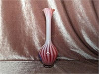 Vintage Peppermint Stripe Bud Vase - 8"