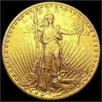 1914 $20 Gold Double Eagle CLOSELY UNCIRCULATED