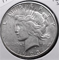 1923 S PEACE DOLLAR VF