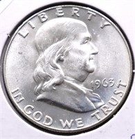 1963 D CH BU FBL FRANKLIN HALF DOLLAR