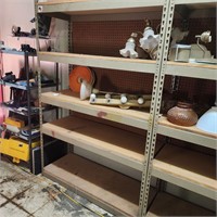 Wood & metal shelving unit