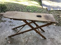 Wooden vintage ironing board