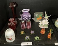 Fenton Hobnail Glass, Art Glass Animal Figurines.