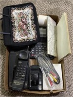 Box lot of misc items including calculator,