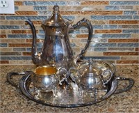 Silver-Plate Tea Service Set