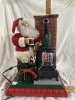 Animated Cook Stove Santa