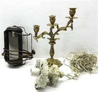 Vtg. Lamps & Candle Holder