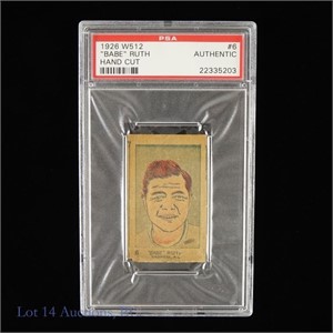 1926 W512 #6 Babe Ruth MLB Baseball Card (PSA)