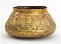 Indian Repousse Brass Bowl or Vessel