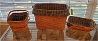 (3) LONGABERGER CHRISTMAS BASKETS