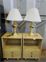 2 End Tables with Lamps