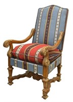 FRENCH LOUIS XIV STYLE HIGH-BACK FAUTEUIL