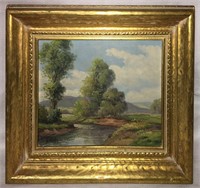 Oil On Board Landscape Signed L. Watts