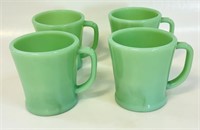 DESIRABLE SET OF 4 FIRE KING JADEITE COFFEE MUGS