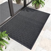 Large Door Mat 4'x6' Dark Black Geom.