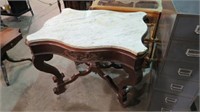 MARBLE TOP CHERRY & MARBLE TOP EMPIRE TABLE